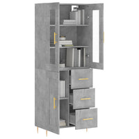 Thumbnail for Highboard Betongrau 69,5x34x180 cm Holzwerkstoff