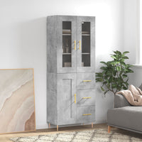 Thumbnail for Highboard Betongrau 69,5x34x180 cm Holzwerkstoff