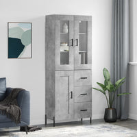 Thumbnail for Highboard Betongrau 69,5x34x180 cm Holzwerkstoff