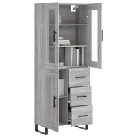 Thumbnail for Highboard Grau Sonoma 69,5x34x180 cm Holzwerkstoff