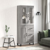 Thumbnail for Highboard Grau Sonoma 69,5x34x180 cm Holzwerkstoff