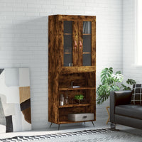 Thumbnail for Highboard Räuchereiche 69,5x34x180 cm Holzwerkstoff