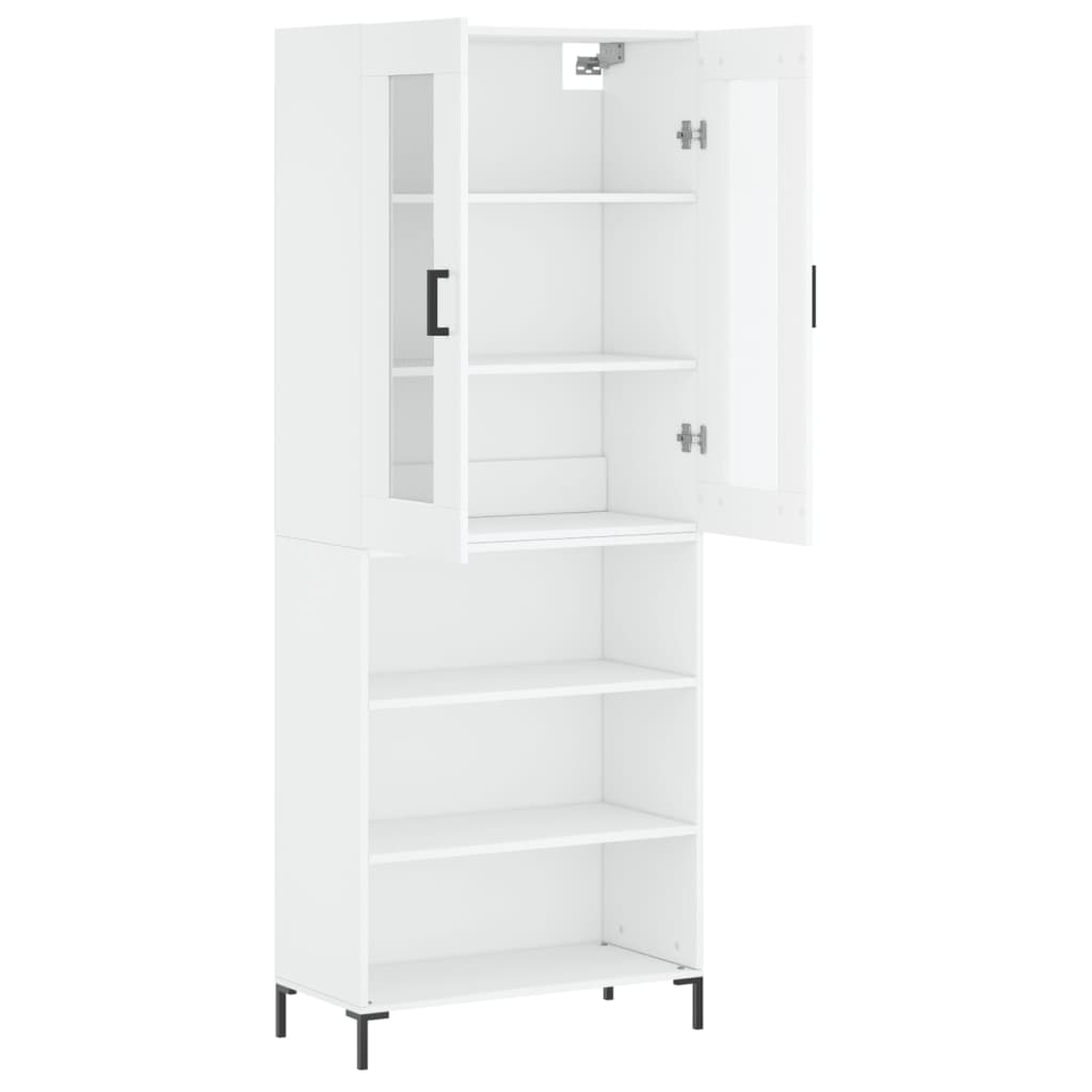 Highboard Weiß 69,5x34x180 cm Holzwerkstoff