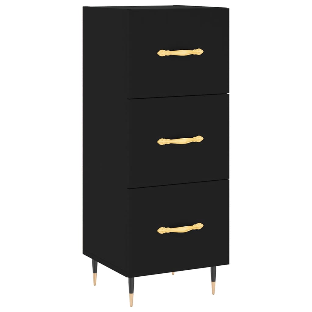 Highboard Schwarz 34,5x34x180 cm Holzwerkstoff