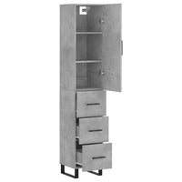 Thumbnail for Highboard Betongrau 34,5x34x180 cm Holzwerkstoff