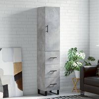 Thumbnail for Highboard Betongrau 34,5x34x180 cm Holzwerkstoff