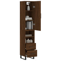 Thumbnail for Highboard Braun Eichen-Optik 34,5x34x180 cm Holzwerkstoff