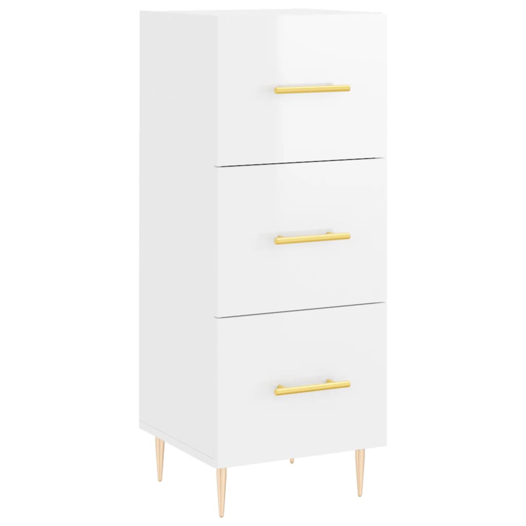 Highboard Hochglanz-Weiß 34,5x34x180 cm Holzwerkstoff