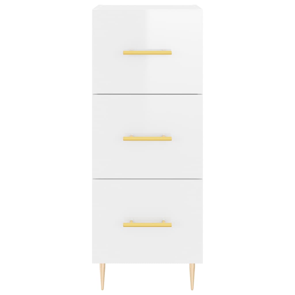Highboard Hochglanz-Weiß 34,5x34x180 cm Holzwerkstoff