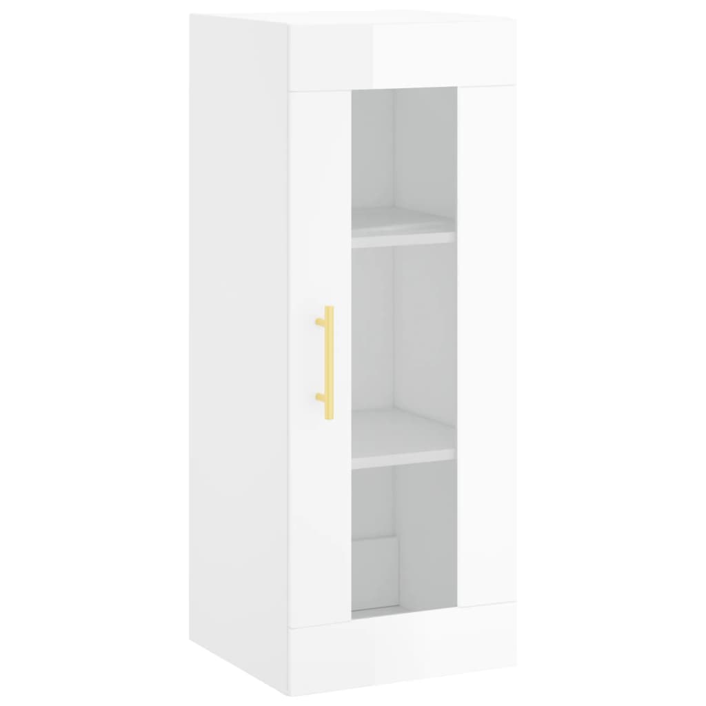 Highboard Hochglanz-Weiß 34,5x34x180 cm Holzwerkstoff