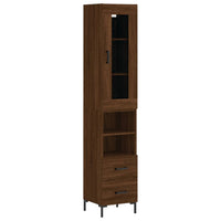 Thumbnail for Highboard Braun Eichen-Optik 34,5x34x180 cm Holzwerkstoff
