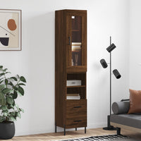 Thumbnail for Highboard Braun Eichen-Optik 34,5x34x180 cm Holzwerkstoff