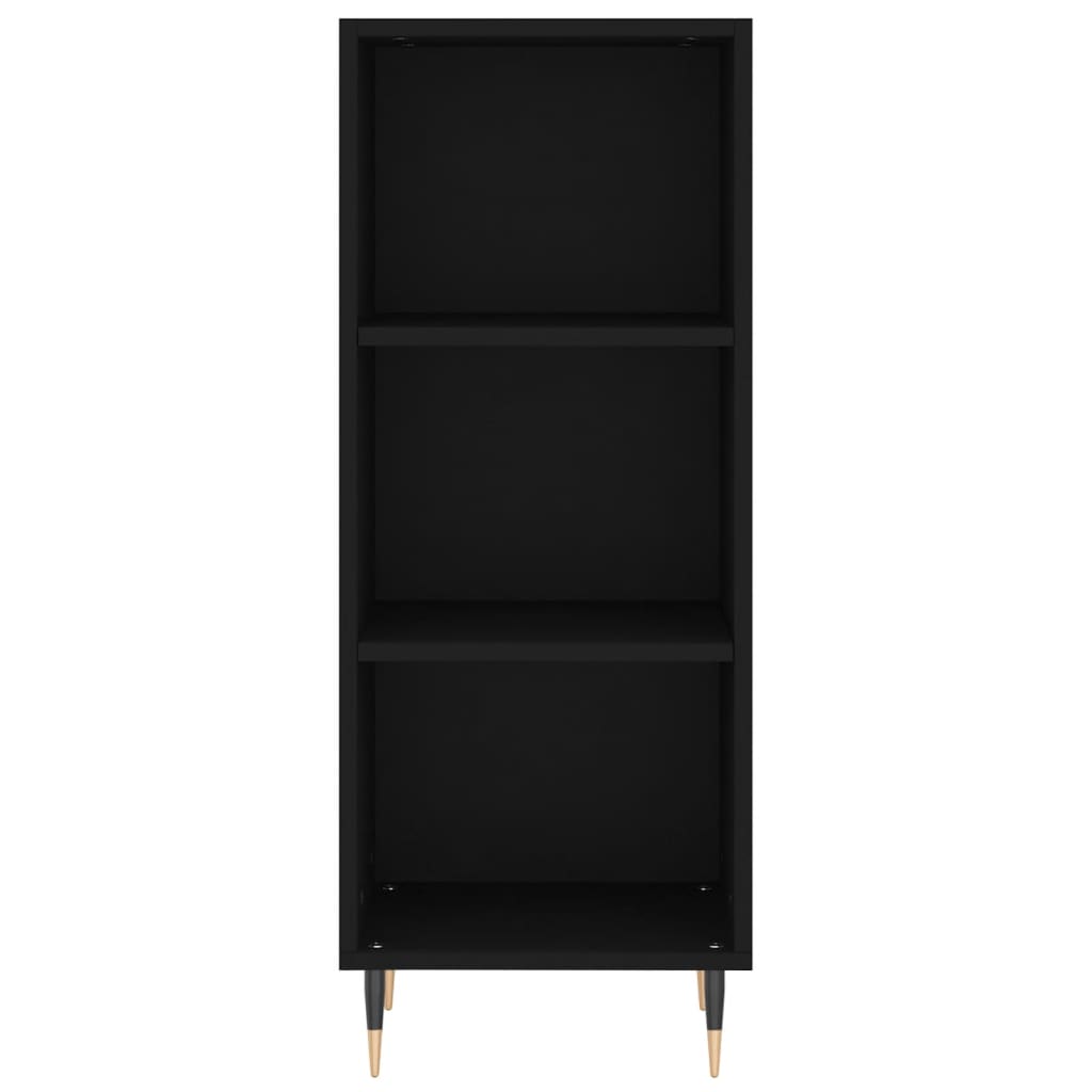 Highboard Schwarz 34,5x34x180 cm Holzwerkstoff