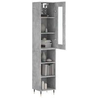 Thumbnail for Highboard Betongrau 34,5x34x180 cm Holzwerkstoff