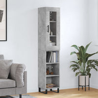 Thumbnail for Highboard Betongrau 34,5x34x180 cm Holzwerkstoff