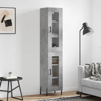 Thumbnail for Highboard Betongrau 34,5x34x180 cm Holzwerkstoff