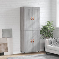 Thumbnail for Highboard Grau Sonoma 69,5x34x180 cm Holzwerkstoff