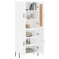 Thumbnail for Highboard Hochglanz-Weiß 69,5x34x180 cm Holzwerkstoff