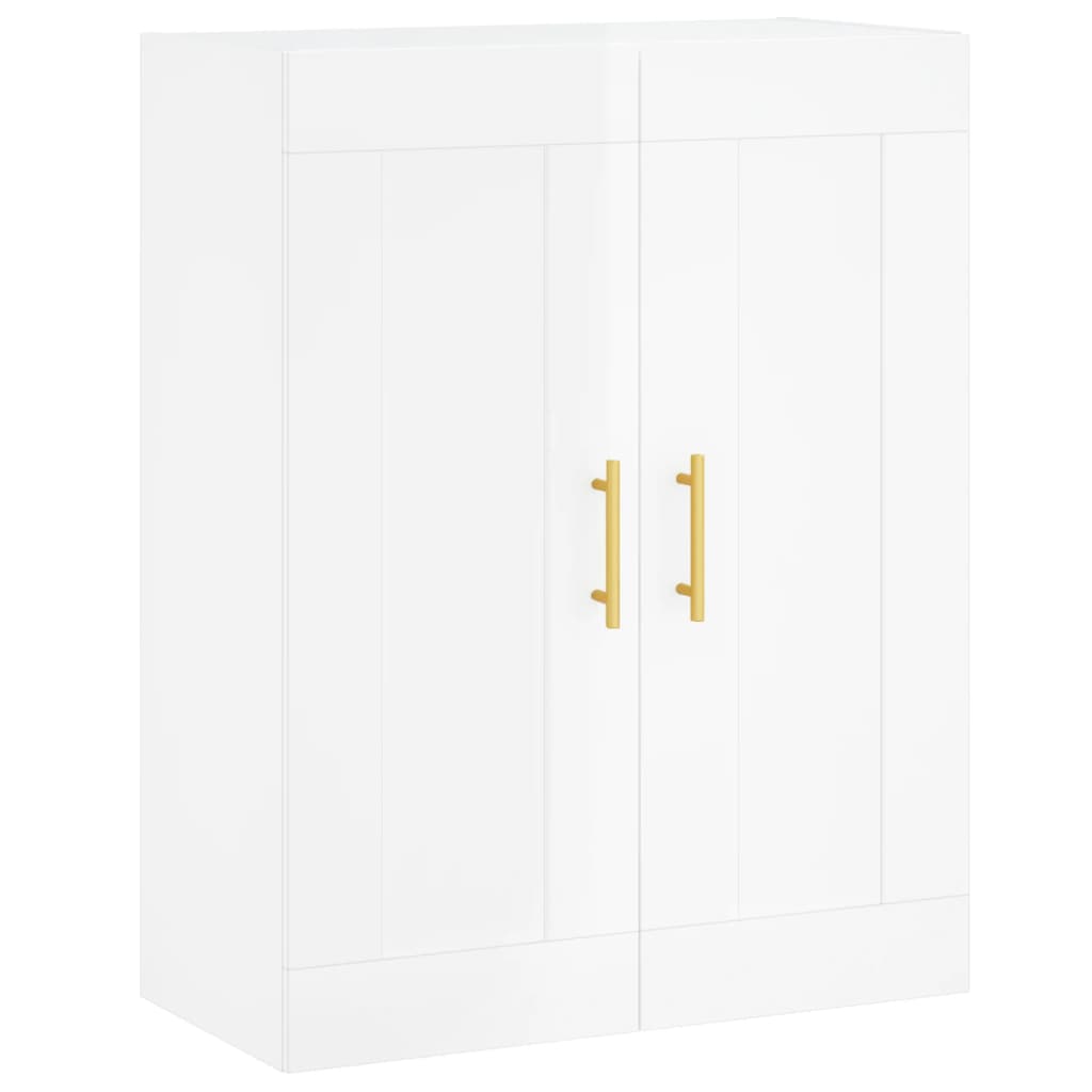 Highboard Hochglanz-Weiß 69,5x34x180 cm Holzwerkstoff