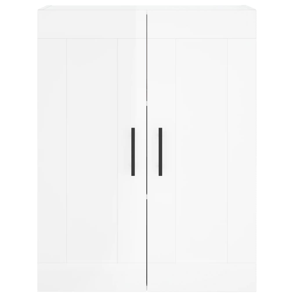 Highboard Hochglanz-Weiß 69,5x34x180 cm Holzwerkstoff