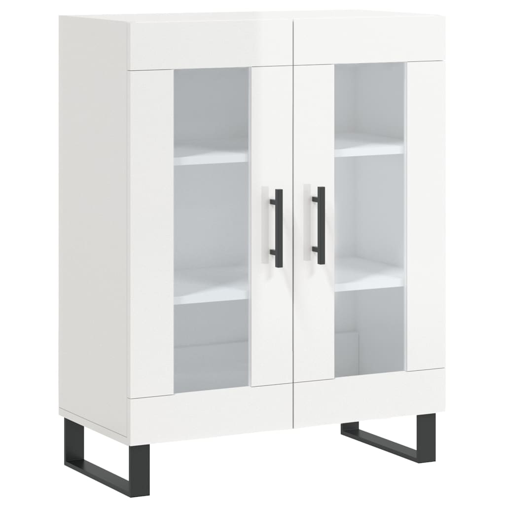 Highboard Hochglanz-Weiß 69,5x34x180 cm Holzwerkstoff