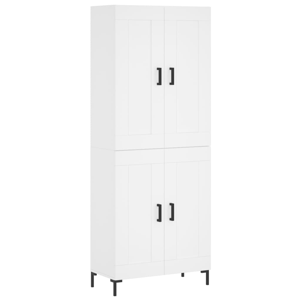 Highboard Weiß 69,5x34x180 cm Holzwerkstoff