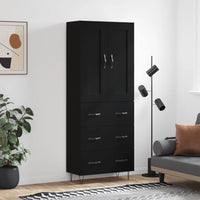 Thumbnail for Highboard Schwarz 69,5x34x180 cm Holzwerkstoff