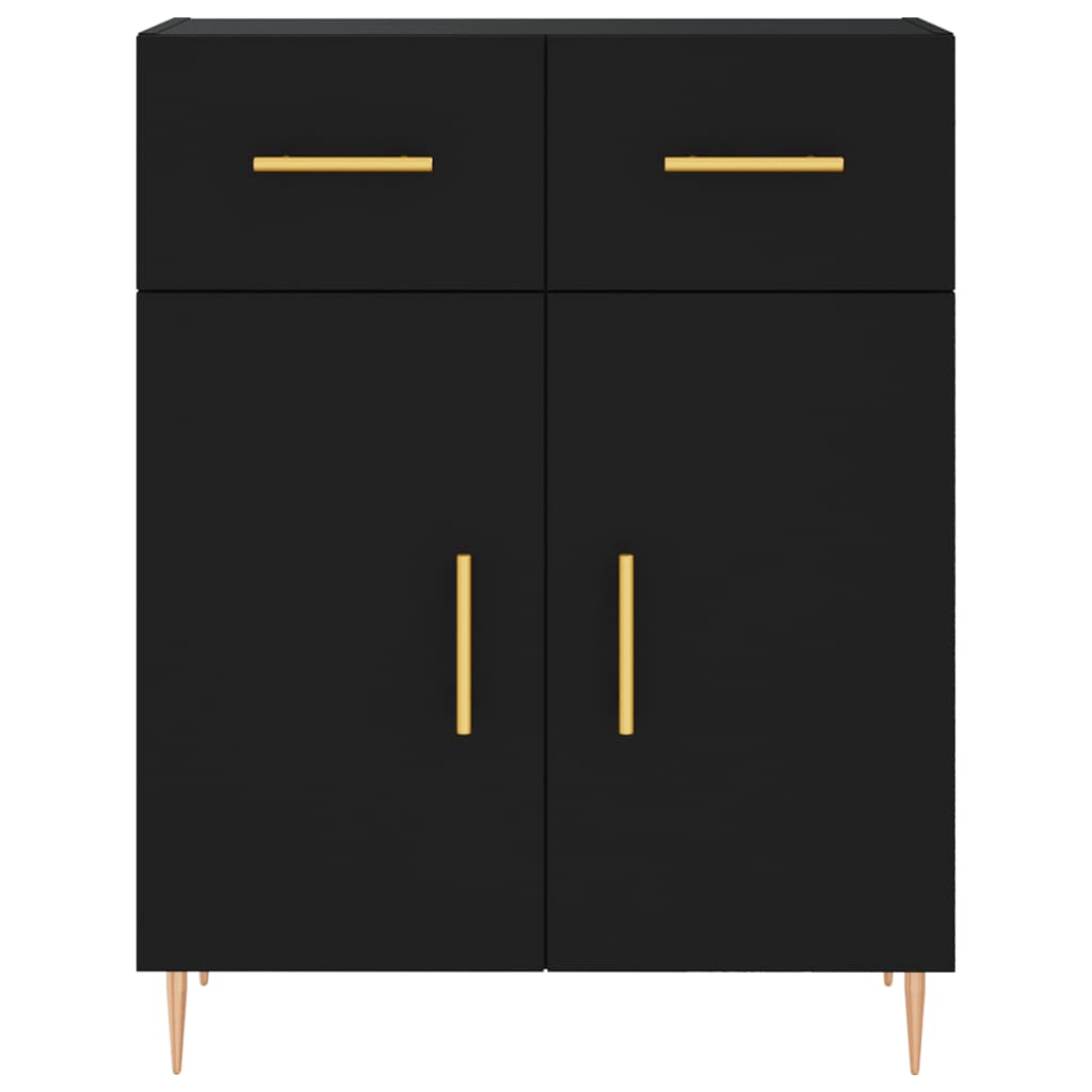 Highboard Schwarz 69,5x34x180 cm Holzwerkstoff