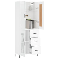 Thumbnail for Highboard Hochglanz-Weiß 69,5x34x180 cm Holzwerkstoff