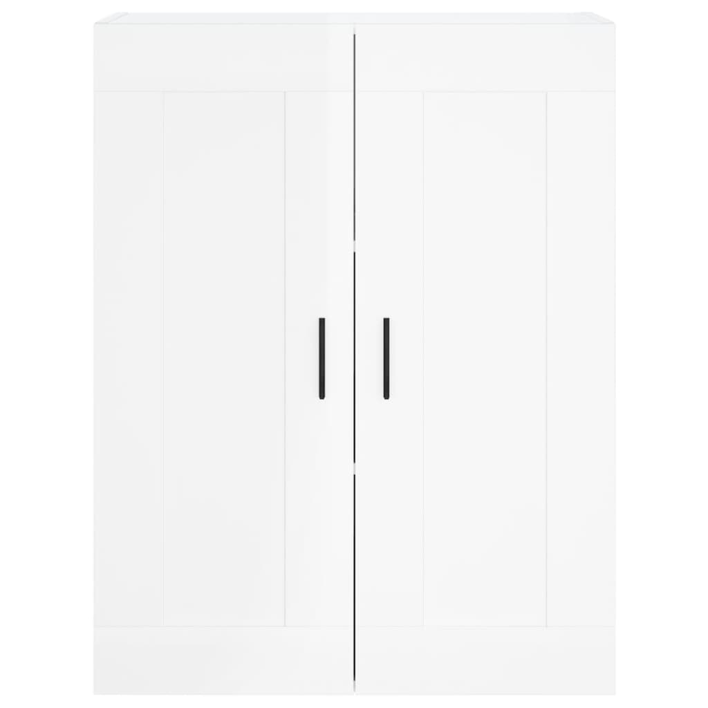 Highboard Hochglanz-Weiß 69,5x34x180 cm Holzwerkstoff