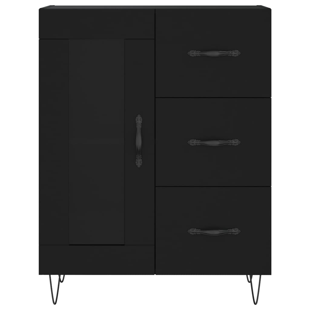 Highboard Schwarz 69,5x34x180 cm Holzwerkstoff