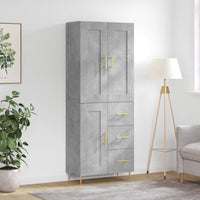 Thumbnail for Highboard Betongrau 69,5x34x180 cm Holzwerkstoff