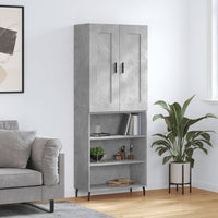 Thumbnail for Highboard Betongrau 69,5x34x180 cm Holzwerkstoff