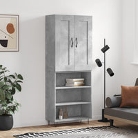 Thumbnail for Highboard Betongrau 69,5x34x180 cm Holzwerkstoff