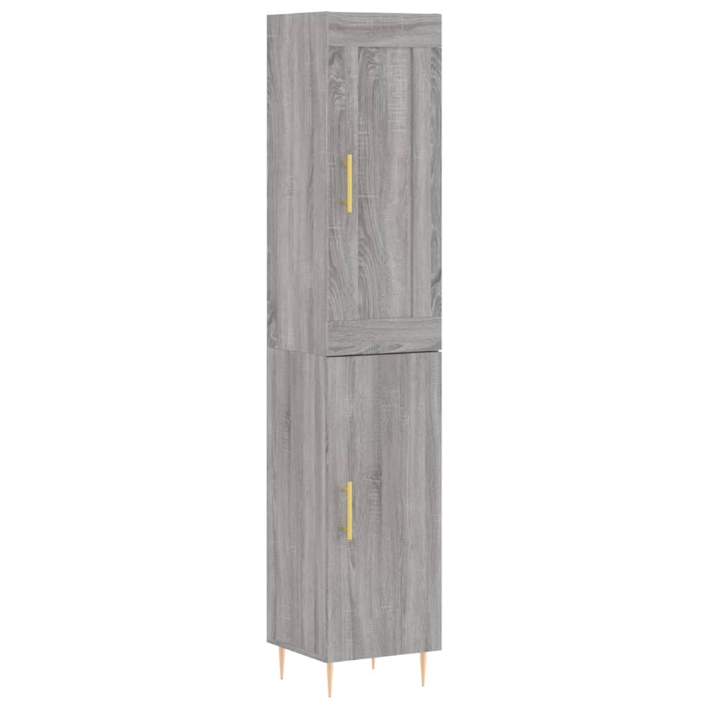 Highboard Grau Sonoma 34,5x34x180 cm Holzwerkstoff