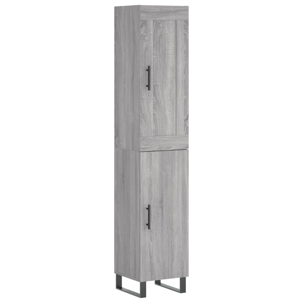 Highboard Grau Sonoma 34,5x34x180 cm Holzwerkstoff