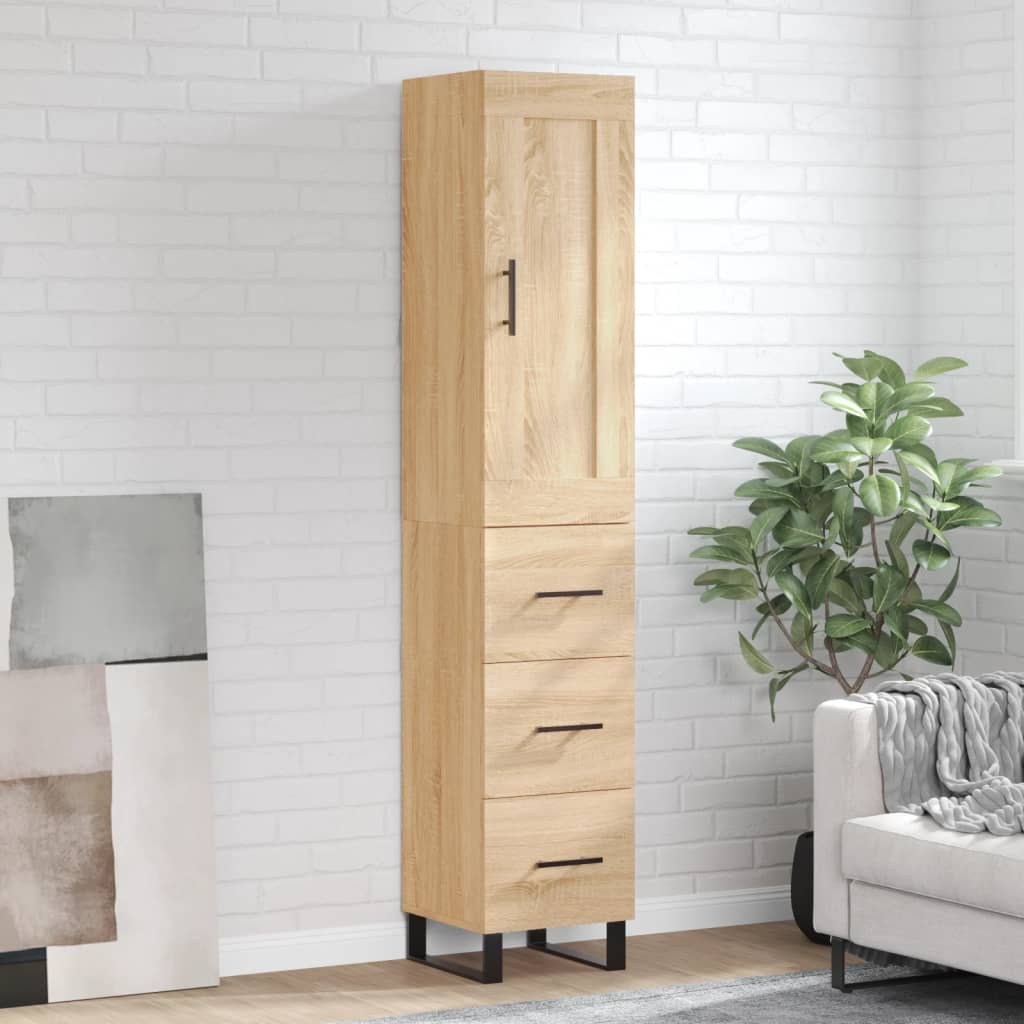 Highboard Sonoma-Eiche 34,5x34x180 cm Holzwerkstoff