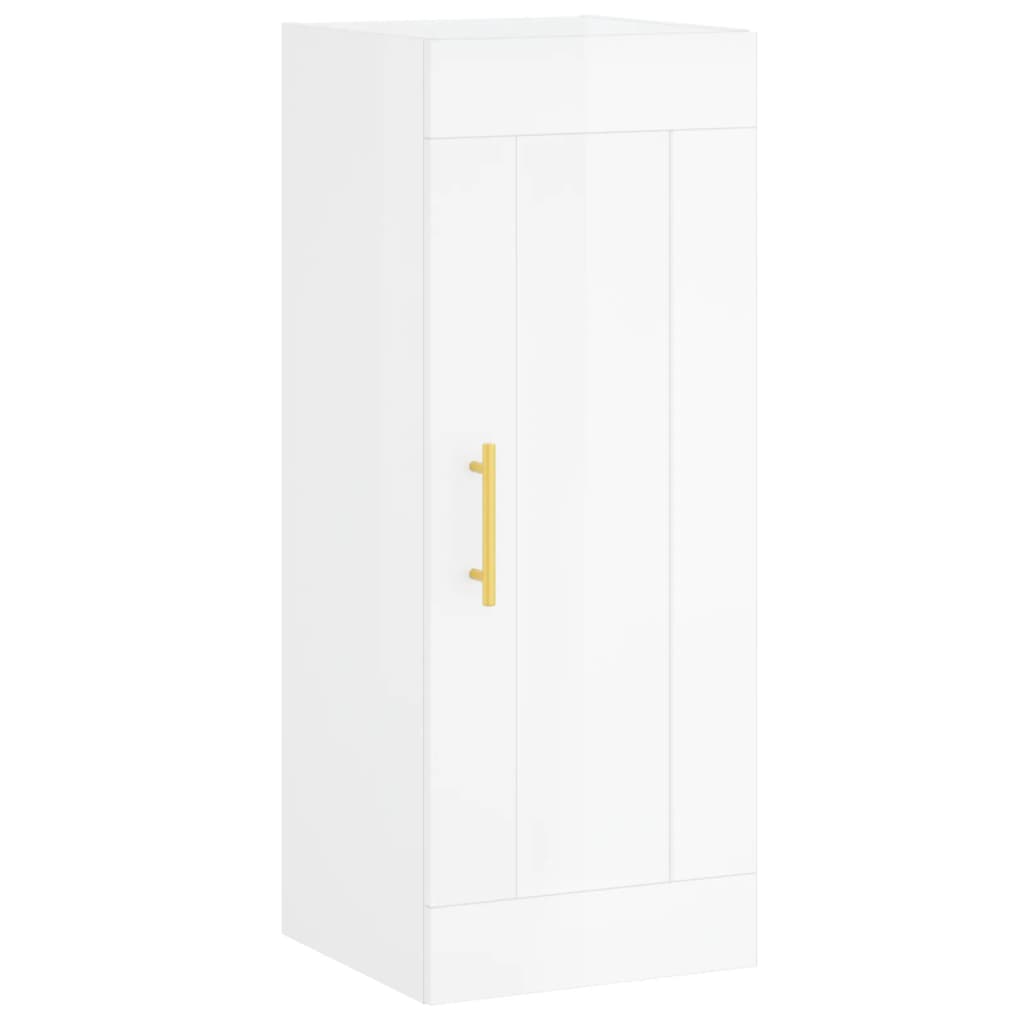 Highboard Hochglanz-Weiß 34,5x34x180 cm Holzwerkstoff