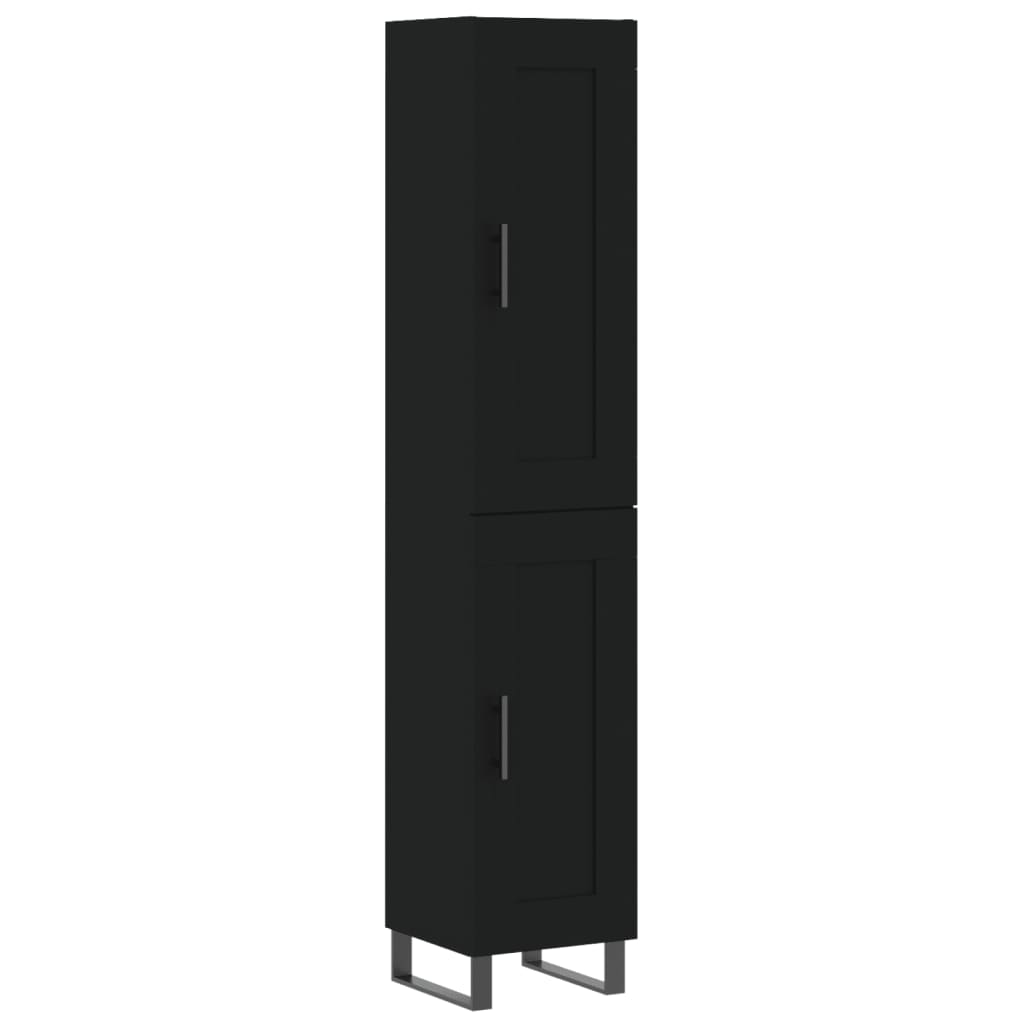 Highboard Schwarz 34,5x34x180 cm Holzwerkstoff