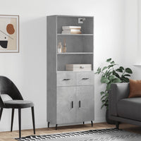 Thumbnail for Highboard Betongrau 69,5x34x180 cm Holzwerkstoff
