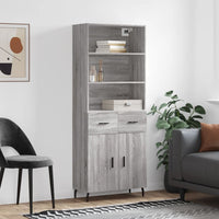 Thumbnail for Highboard Grau Sonoma 69,5x34x180 cm Holzwerkstoff