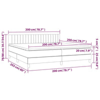Thumbnail for Boxspringbett mit Matratze Hellgrau 200x200 cm Samt