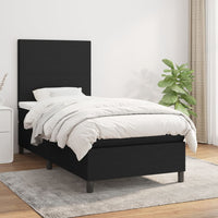Thumbnail for Boxspringbett mit Matratze Schwarz 80x200 cm Stoff