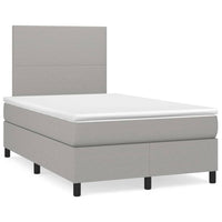 Thumbnail for Boxspringbett mit Matratze Hellgrau 120x200 cm Stoff