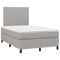 Thumbnail for Boxspringbett mit Matratze Hellgrau 120x200 cm Stoff