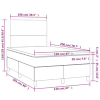 Thumbnail for Boxspringbett mit Matratze Hellgrau 120x200 cm Stoff