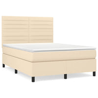 Thumbnail for Boxspringbett mit Matratze Creme 140x200 cm Stoff