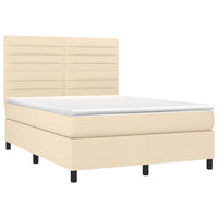 Thumbnail for Boxspringbett mit Matratze Creme 140x200 cm Stoff