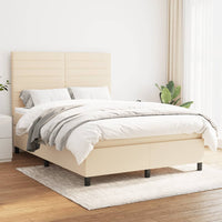 Thumbnail for Boxspringbett mit Matratze Creme 140x200 cm Stoff