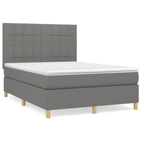 Thumbnail for Boxspringbett mit Matratze Dunkelgrau 140x190 cm Stoff